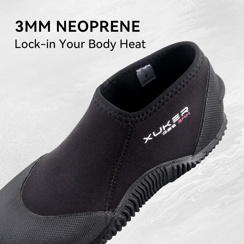 XUKER Neoprene Diving Scuba Boots Men Women 3mm Wetsuit Water Booties with Anti-Slip Sole Sand Beach Shoes - Image 3